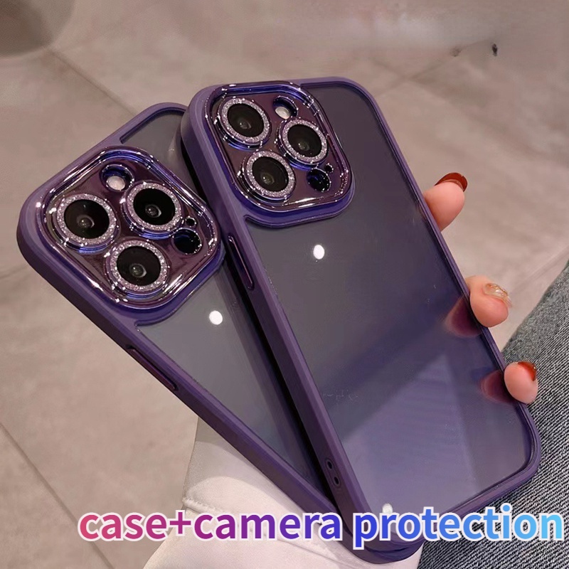 Ốp Điện Thoại iPhone 14 pro max Màu tím ốp lưng iphone 14 13 12 11 promax Thấu kính bảo vệ case iphone 14 plus Phòng bảo vệ bóng loáng cao cấp