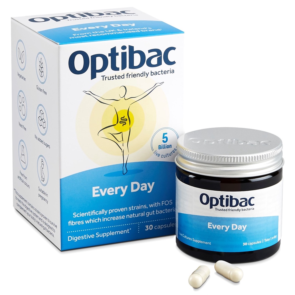 Men vi sinh Optibac Probiotics Every Day, bảo vệ sức khỏe đường ruột và tăng đề kháng cho từ 1 tuổi đến già, Hộp 30 viên