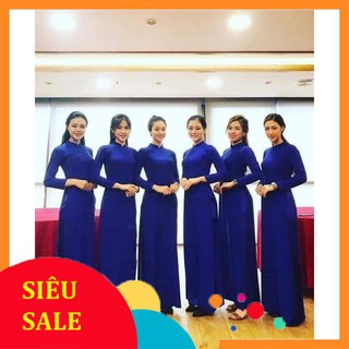 [SALE RẺ ] Áo Dài Lụa Nhật Xanh Coban Màu Hót