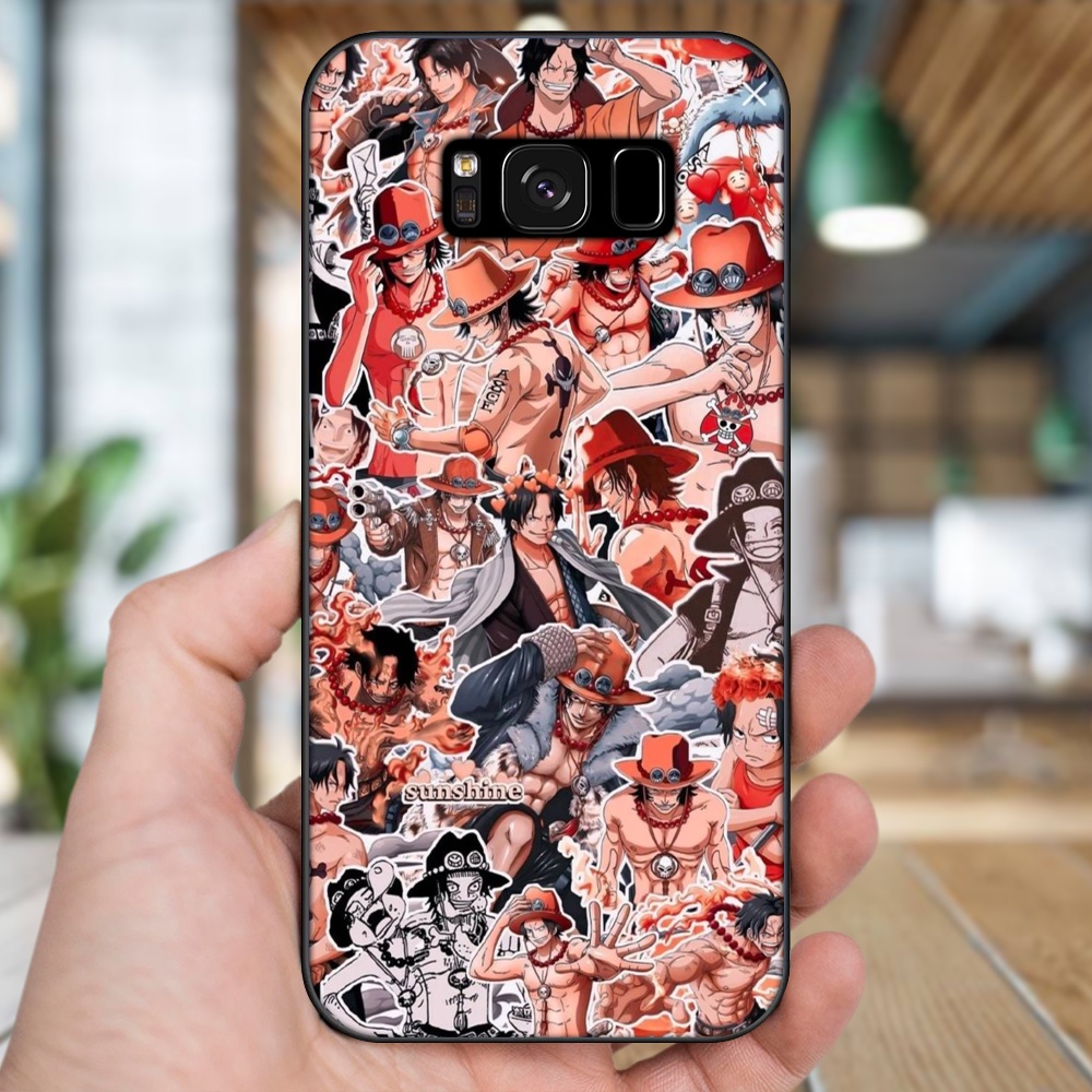 Ốp lưng Samsung S8, S8 Plus viền đen in hình Ace One Piece