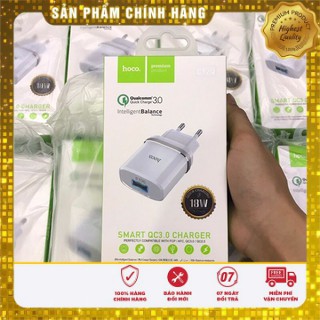 Củ sạc nhanh hoco c12q, sạc nhanh QC3.0/18w (BH 1 năm) TẶNG KÈM DÂY SẠC NHANH trị giá 50k [ HÀNG CHÍNH HÃNG]