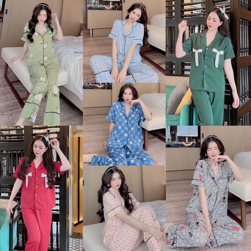 Bộ lụa Pijama tay ngắn chất lụa Mango mềm mịn, không nhăn - 100% ảnh thật