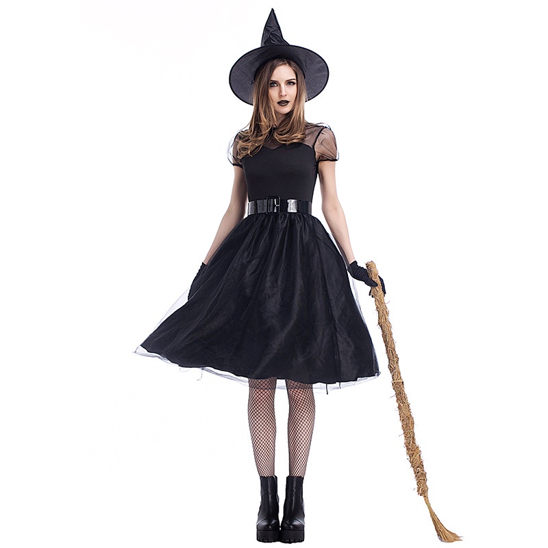 Bộ Trang Phục Hóa Trang Phù Thủy Màu Đen Cho Lễ Halloween