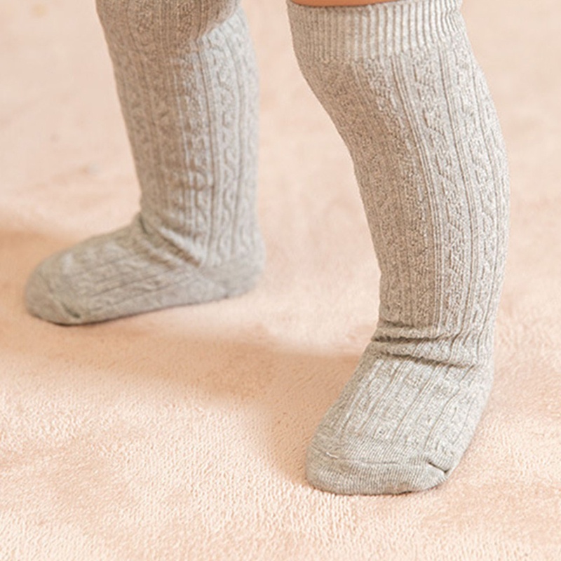 Vớ Cotton Dài Màu Sắc Trơn Giữ Ấm Mùa Thu Đông Cho Bé 1-5 Tuổi