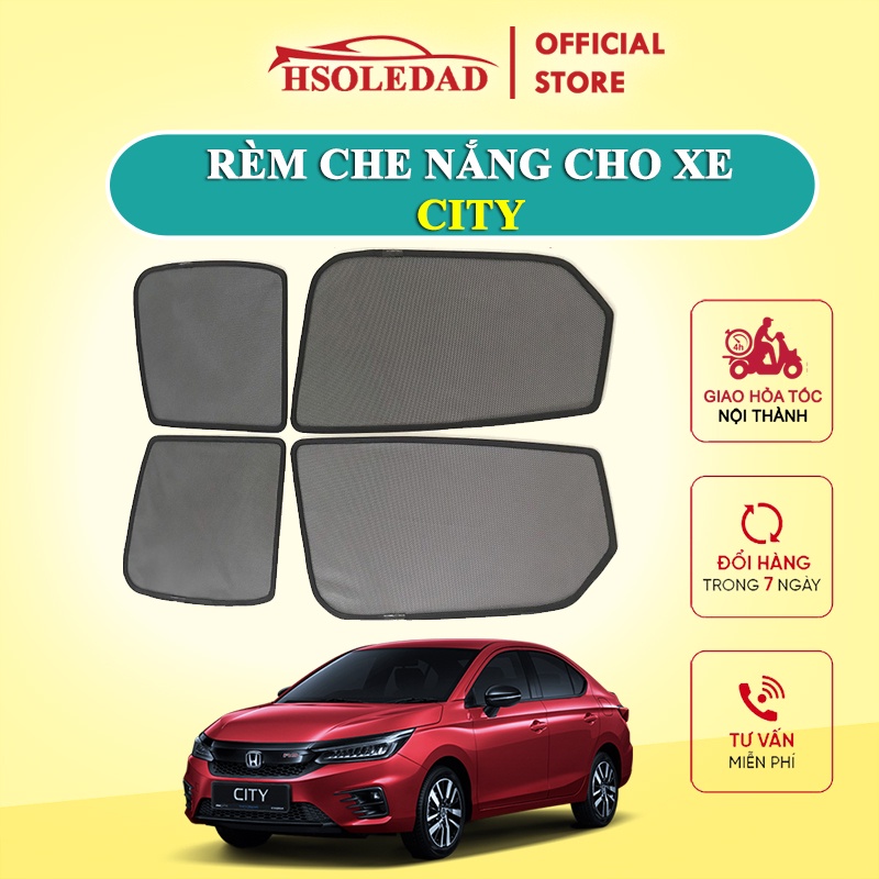 Rèm che nắng nam châm cho xe Honda City, bộ 4 tấm cho 4 cửa, hàng loại 1 cao cấp nhất, vừa khít kính