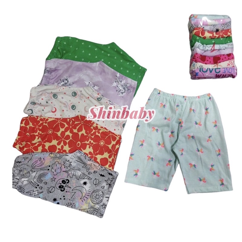Set 10 quần legging lửng cotton nhiều họa tiết dễ thương mềm mát cho bé gái