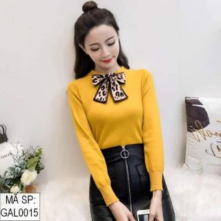 Áo len cổ kèm khăn