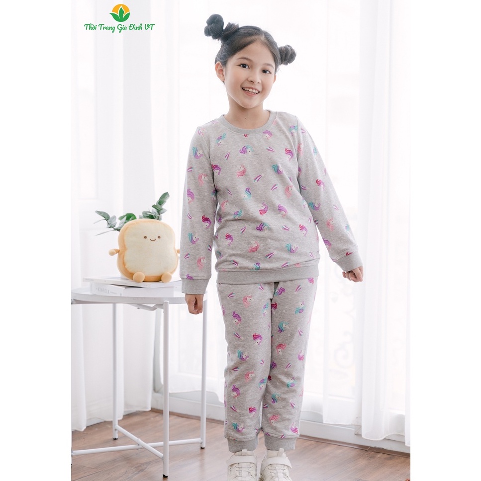 Bộ cotton mặc nhà quần áo dài bé gái B70.2016 - Thời trang gia đình VT