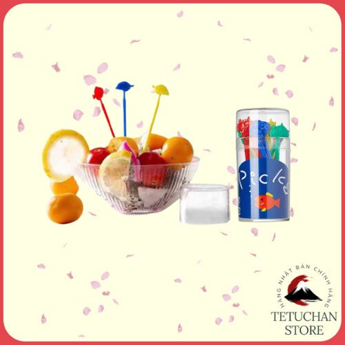 Hộp 20 dĩa ăn trái cây hình cá biển Sanada dùng ăn hoa quả, ăn bánh Nhật Bản - Tetuchan Store