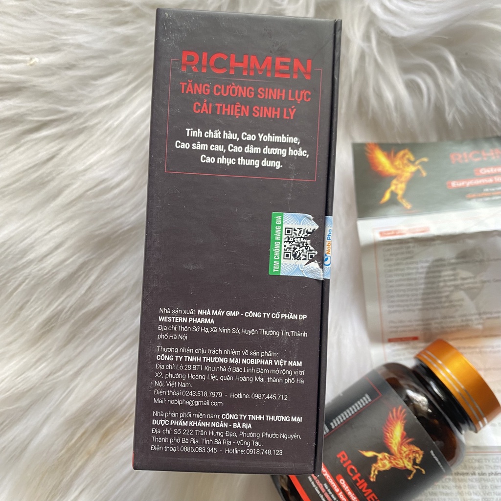 RICHMEN hộp 30viên-Tăng cường sinh lý nam, tăng cường sinh lực, cải thiện sinh lý, hỗ trợ làm chậm quá trình mãn dục nam
