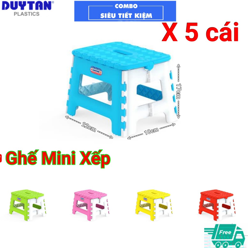 Ghế nhựa xếp mini nhựa duy tân -Combo 5 Cái