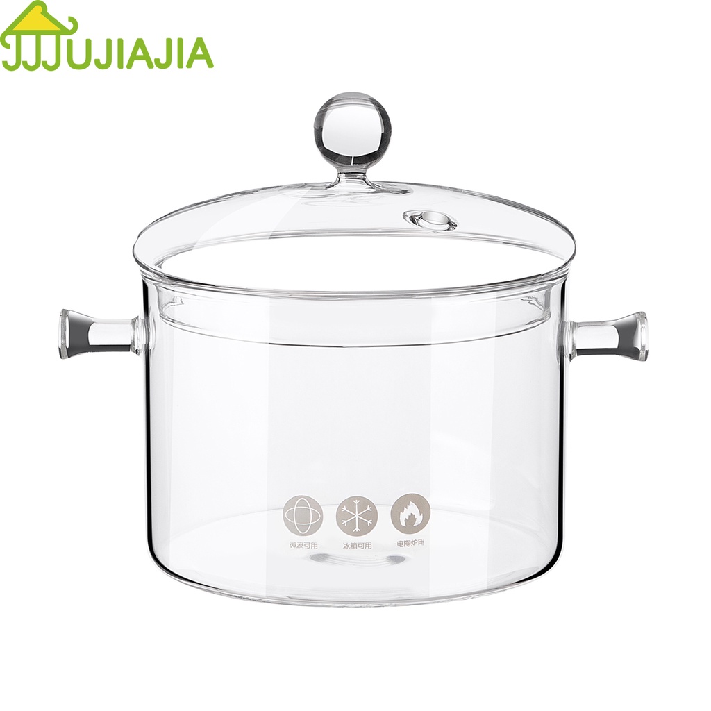 Nồi JUJIAJIA 1350ml bằng thủy tinh Borosilicate chịu nhiệt hầm canh tiện lợi