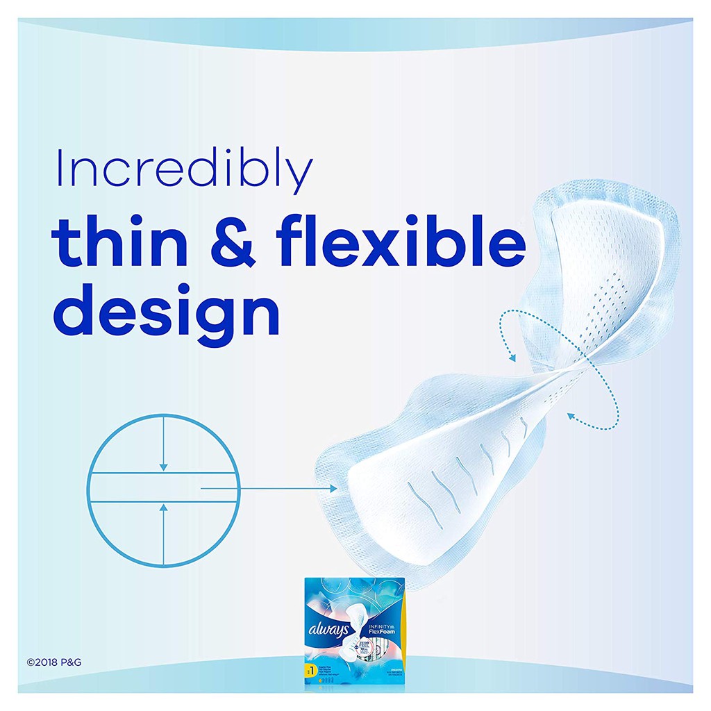 Băng vệ sinh siêu mỏng siêu thấm Always Infinity FlexFoam có cánh size 1 36 miếng