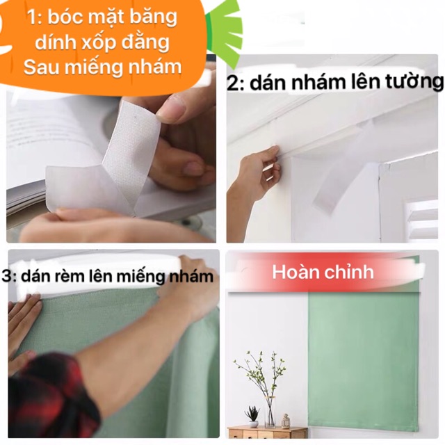 Rèm dán dính tường không cần khoan và căng dây