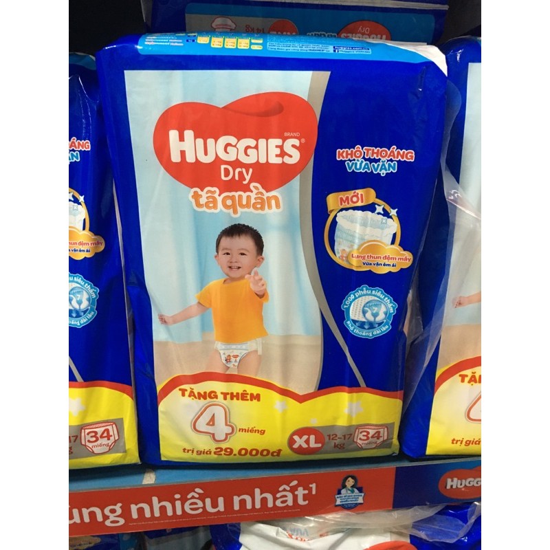 Tã-Bỉm Quần Huggies XL34(cho trẻ 12-17kg)