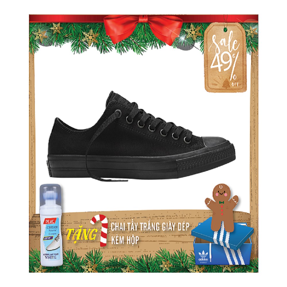 Giày Sneaker Nam Nữ Couple CV Cổ Thấp Màu Đen Full - Tặng Chai Tẩy và Hộp