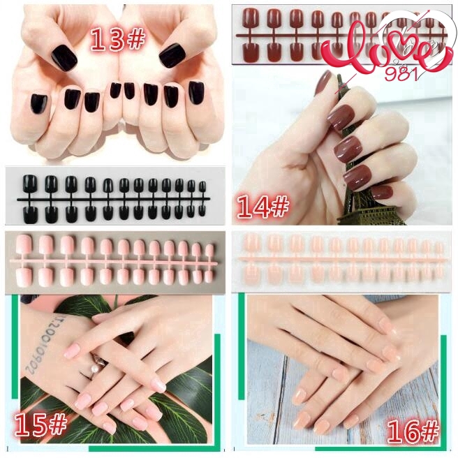 Set 24 Móng Tay Giả Hình Vuông Không Keo Dán