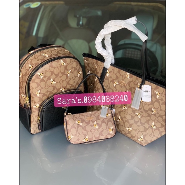 Túi Coach tote phom to hoạ tiết ong 🐝 sẵn sale