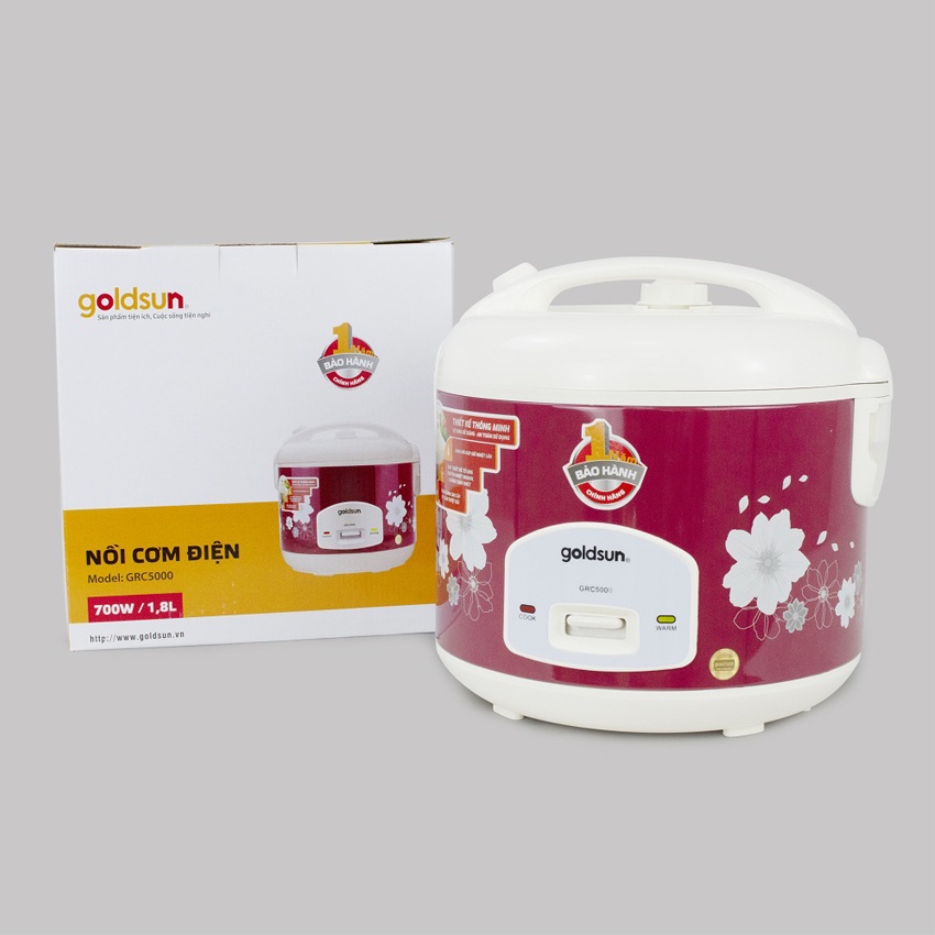 Nồi Cơm điện GOLDSUN 1.8L nồi cơm mini nắp gài phủ lớp chống dính cao cấp hàng chính hãng bảo hành 12 tháng