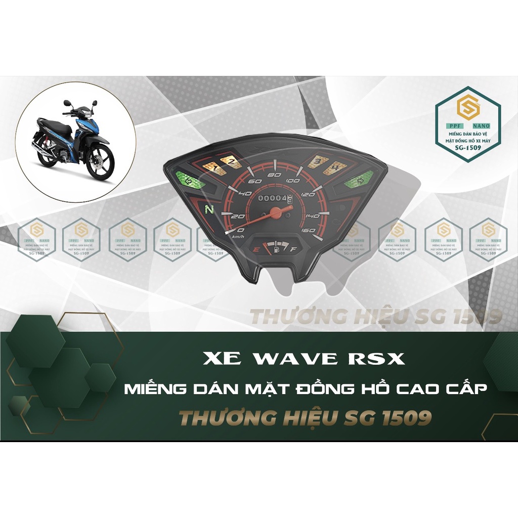 PPF WAVE RSX | MIẾNG DÁN MẶT ĐỒNG HỒ XE WAVE RSX, PPF CHỐNG TRẦY XƯỚC, PHỤC HỒI VẾT XƯỚC, LÀM MỚI MẶT ĐỒNG HỒ XE, SG1509