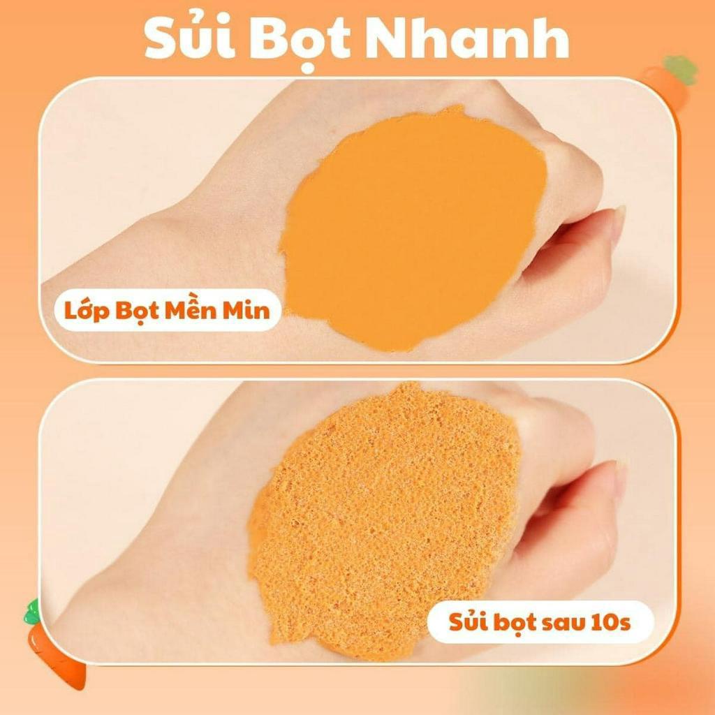 MẶT NẠ SỦI BỌT CÀ RỐT 1 GÓI - Mặt  Nạ Cà Rốt Sủi Bọt Thải Độc , Mặt Nạ Sủi Bọt Sáng Mịn Da