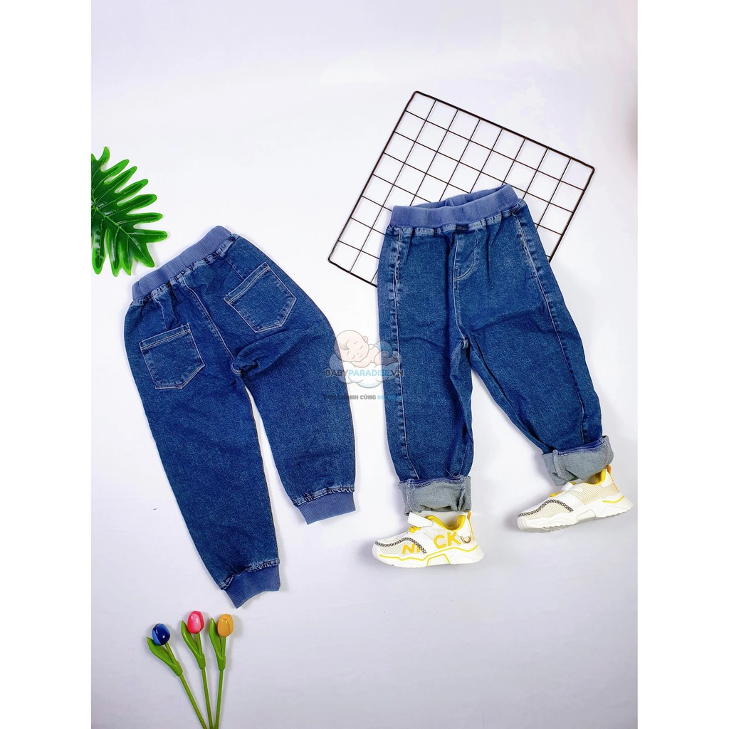 Quần jean xanh ống bó cho bé Quảng Châu 30-45kg dáng dài
