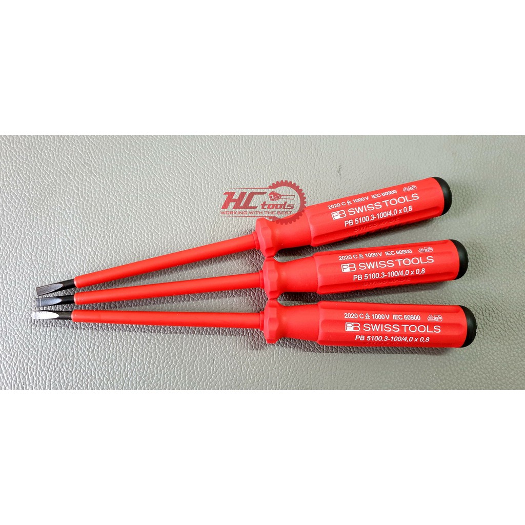 Tovit 2 cạnh cách điện tiêu chuẩn 1000v VDE Thụy Sỹ PB Swiss Tools PB 5100.3-100/4,0x0,8