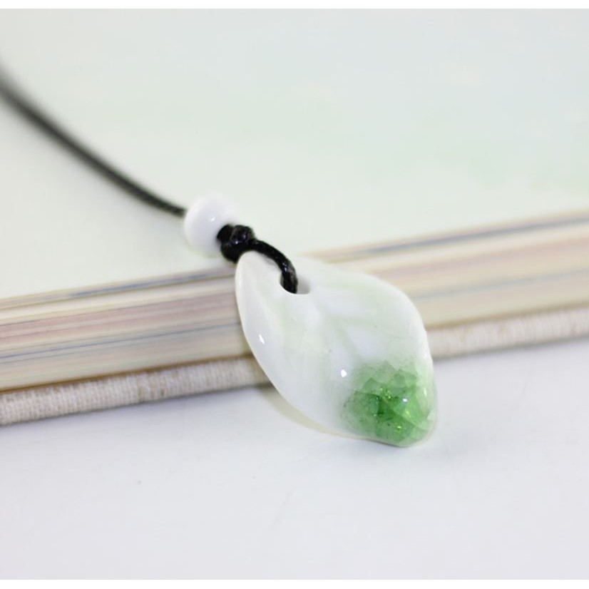 Dây chuyền gốm hình lá