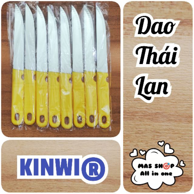 Dao Thái Lan, dao gọt trái cây cán nhựa vàng 21cm