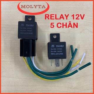 Rơ Le (Relay) TIANBO 12V 40A 5 chân có giắc cấm