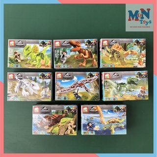 Bộ 8 mẫu Lego xếp hình lắp ráp khủng long hộp mini cho bé