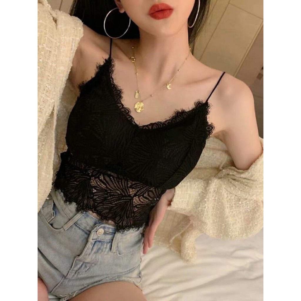 ÁO BRA CROPTOP REN HOA LÁ GỢI CẢM, SEXY về hàng nhà chị em- NH03H007