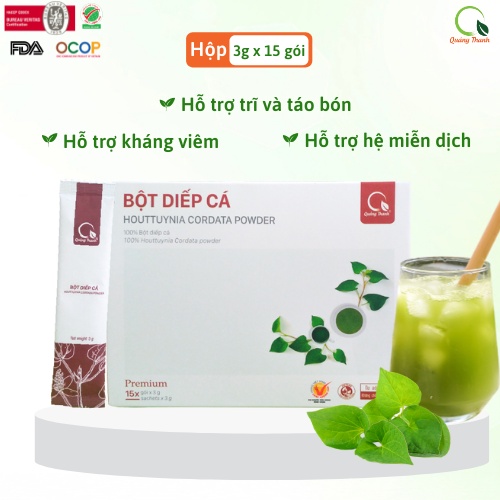 Hộp Bột Diếp Cá Quảng Thanh gói nhỏ 15x3g