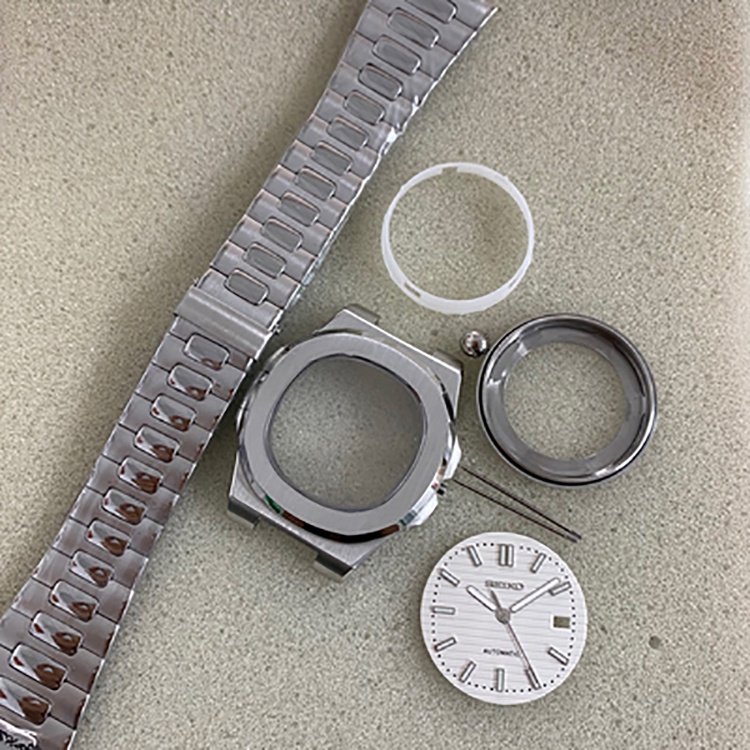 Bộ Ốp Bảo Vệ Mặt Đồng Hồ Bằng Thép Không Gỉ 41mm + Dây Đeo + Đồng Hồ + Mặt Kính Sapphire Sang Trọng Cho N35 / 36