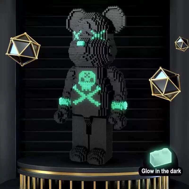 Xếp Hình Mô Hình Bearbrick Phản Quang LEGGOZONE