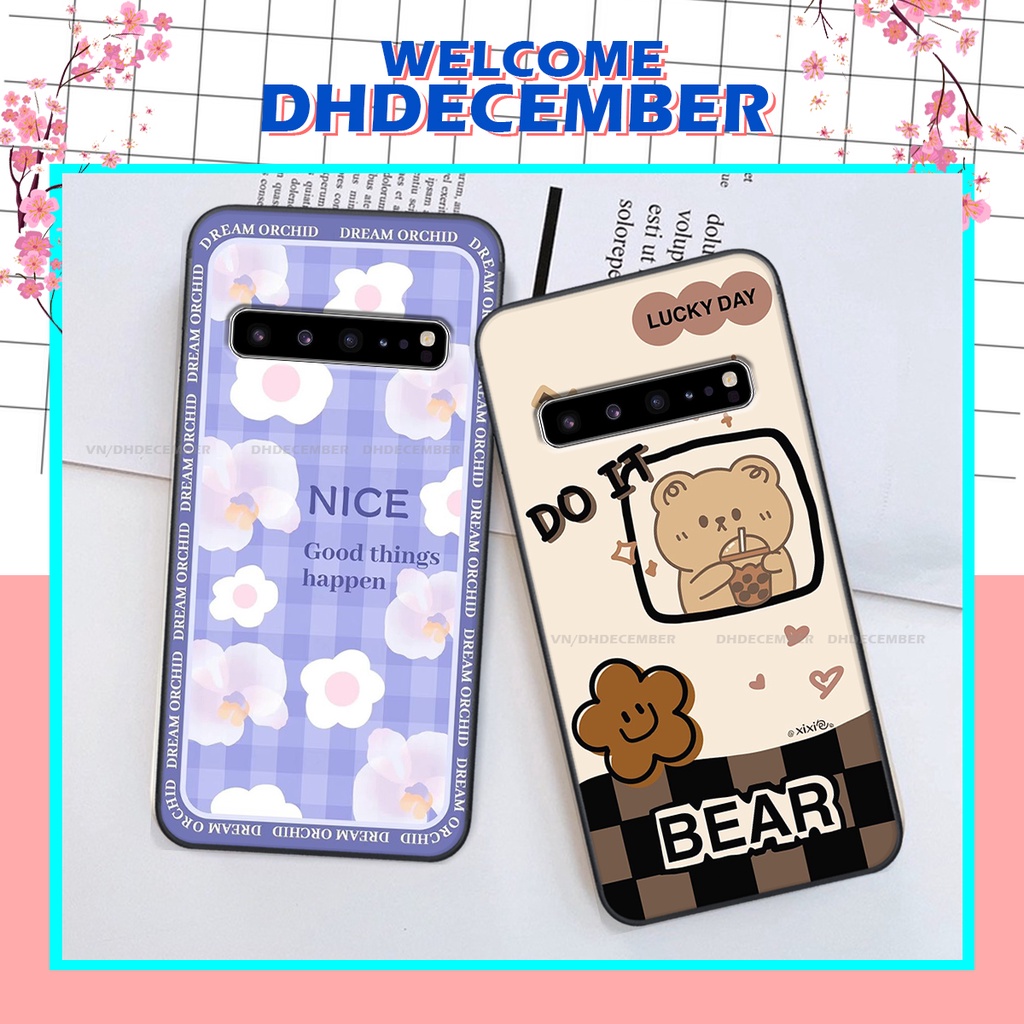 Ốp lưng Samsung Galaxy S10 5G in hình gấu K@ws, gấu nâu, dor@emon RẺ- ĐẸP- BỀN