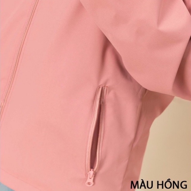 Áo Gió Nữ Chống Nước 2 Lớp Lót Lưới Gió Tráng Bạc Áo Khoác Ngoài