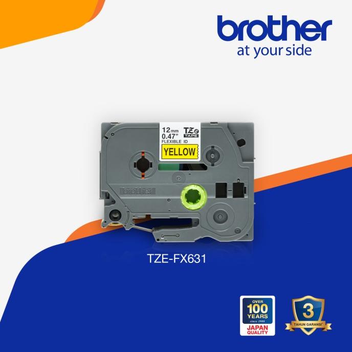 Nhãn Dán Brother Tze-Fx631 12Mm X 8M Màu Vàng Đen Nguyên Bản