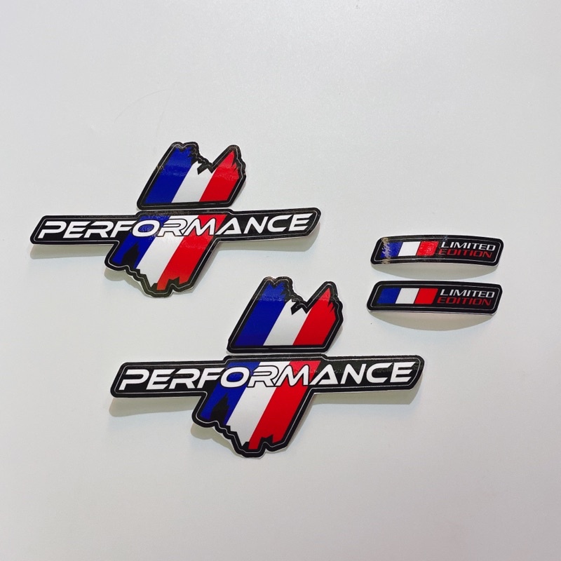 Decal tem sọc cờ ý chữ Performance size 16.5x10cm cao cấp dán xe máy, ô tô, mũ bảo hiểm chống thấm nước, chống bay màu