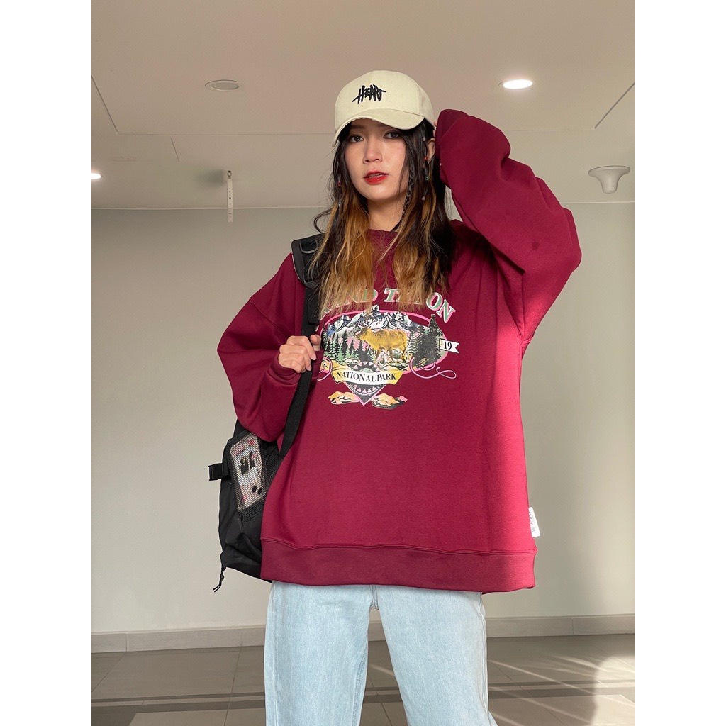 Áo Sweater nỉ bông dài tay GRAND form rộng nam nữ unisex Zozo