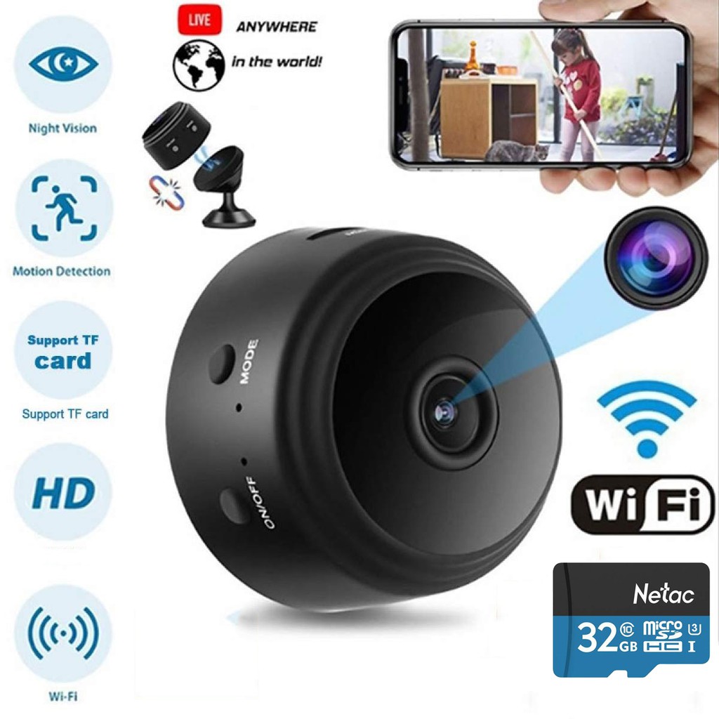  [FREESHIP❤️]Camera IP WIFI A9 HD Chuẩn nét, Vỏ Kim loại, Sử dụng Pin | WebRaoVat - webraovat.net.vn