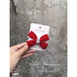 Kẹp tóc nơ nhung đỏ size 8cm * 6cm cho bé gái ( Ảnh thật )