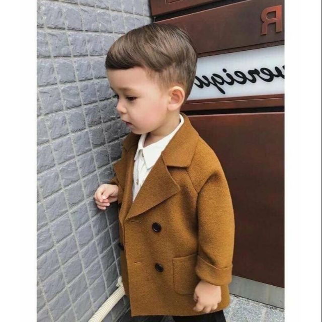 ÁO KHOÁC DẠ LEN KIỂU HÀN CHO BÉ TRAI