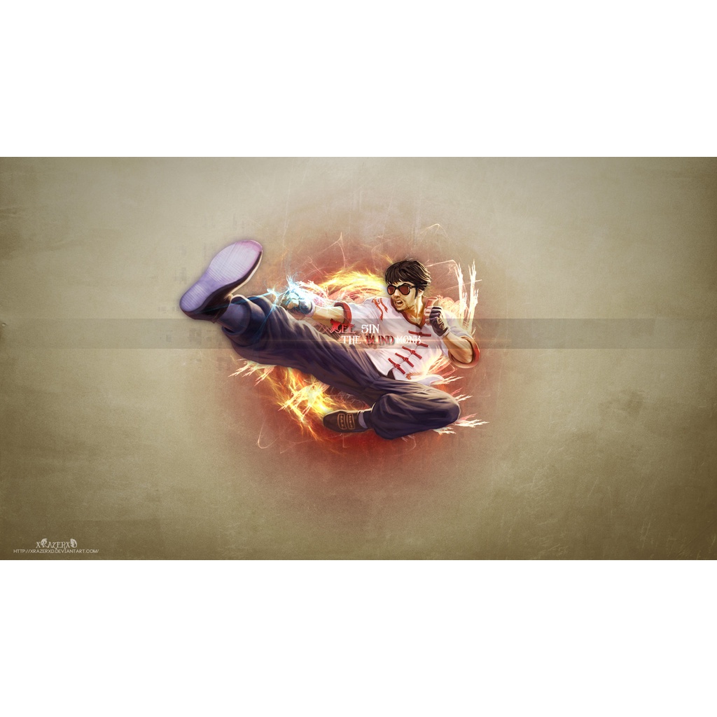 Poster A3, A4, A5 dán tường League of Legends, decal trang trí có keo LEE SIN - Mẫu 2, nhận in theo yêu cầu