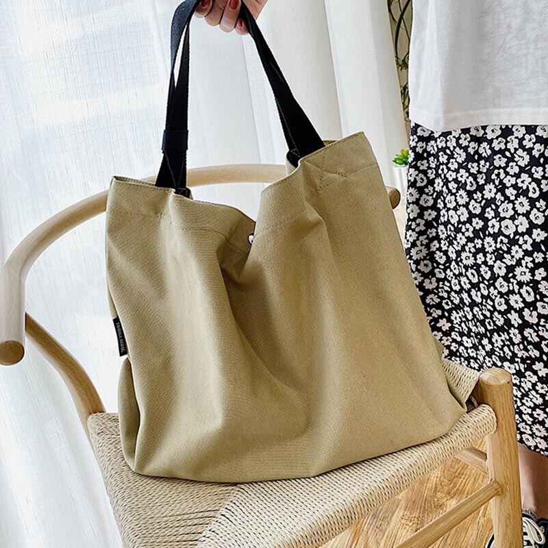 Túi Xách Canvas Màu Trơn Cỡ Lớn Thời Trang Cho Nữ ZY168