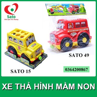 Đồ chơi XE THẢ HÌNH MẦM NON Sato 4 trong 1 (24 chi tiết/bộ) hàng Việt Nam