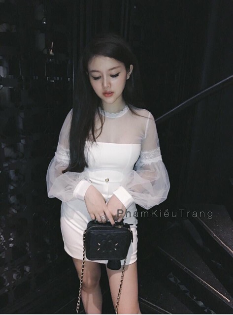 Váy Body lưới gồng tay bồng . | BigBuy360 - bigbuy360.vn