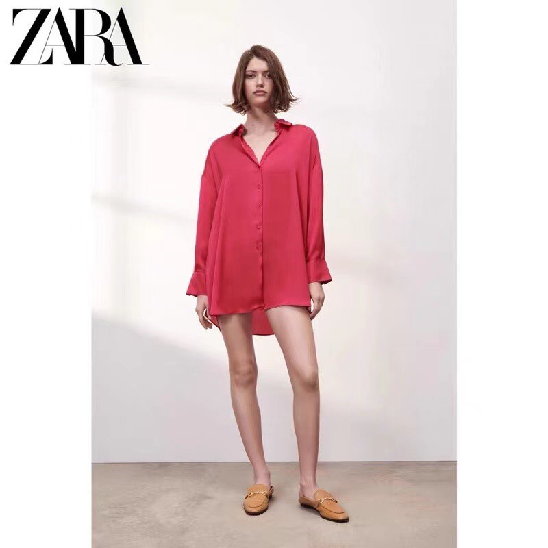 Áo Sơ Mi Hoa ZARA 2022 Có Nắp Đậy