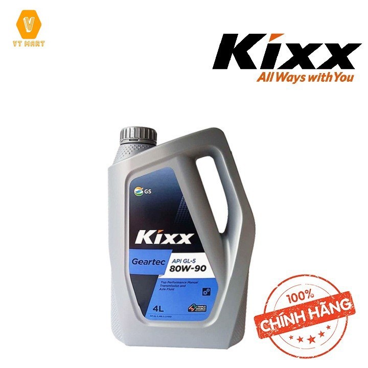 Dầu nhớt cho hộp số và cầu xe, Hiệu năng cao cấp Kixx GEARTEC GL-5 80W/90 4L