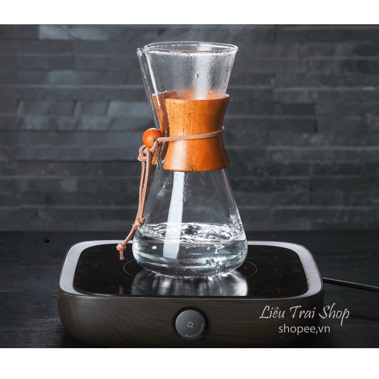 Bình chemex pha cà phê pour over drip brew v60 thủy tinh